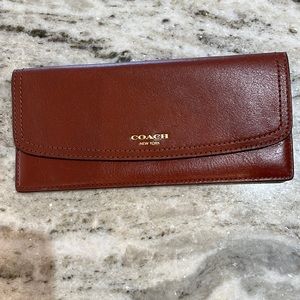 British tan Coach wallet